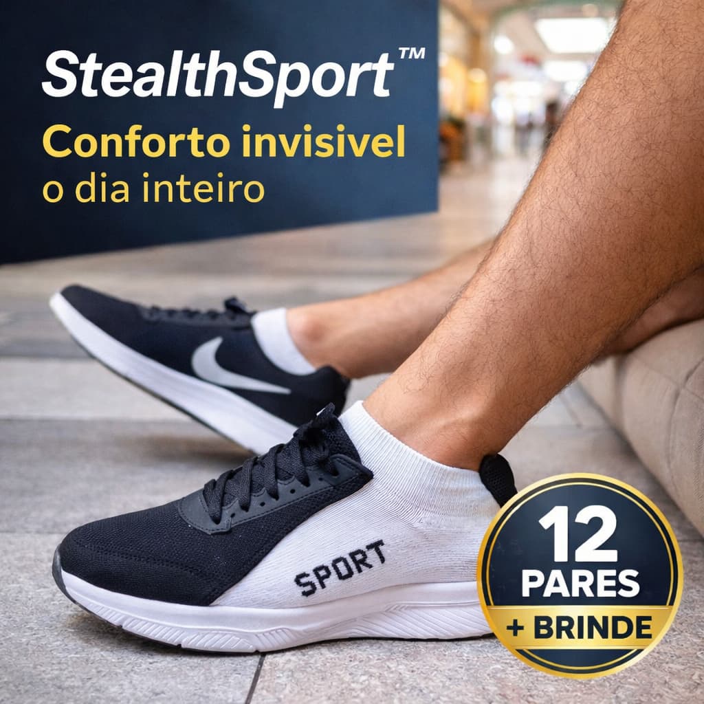 Meia Soquete Sport Kit 12 Pares Conforto tamanho 38 ao 46 ganhe brinde