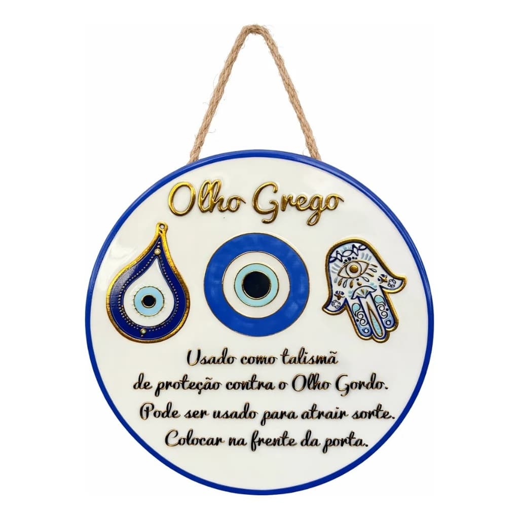 Mandala Olho Grego Com Frases Decorativa Parede Espiritual