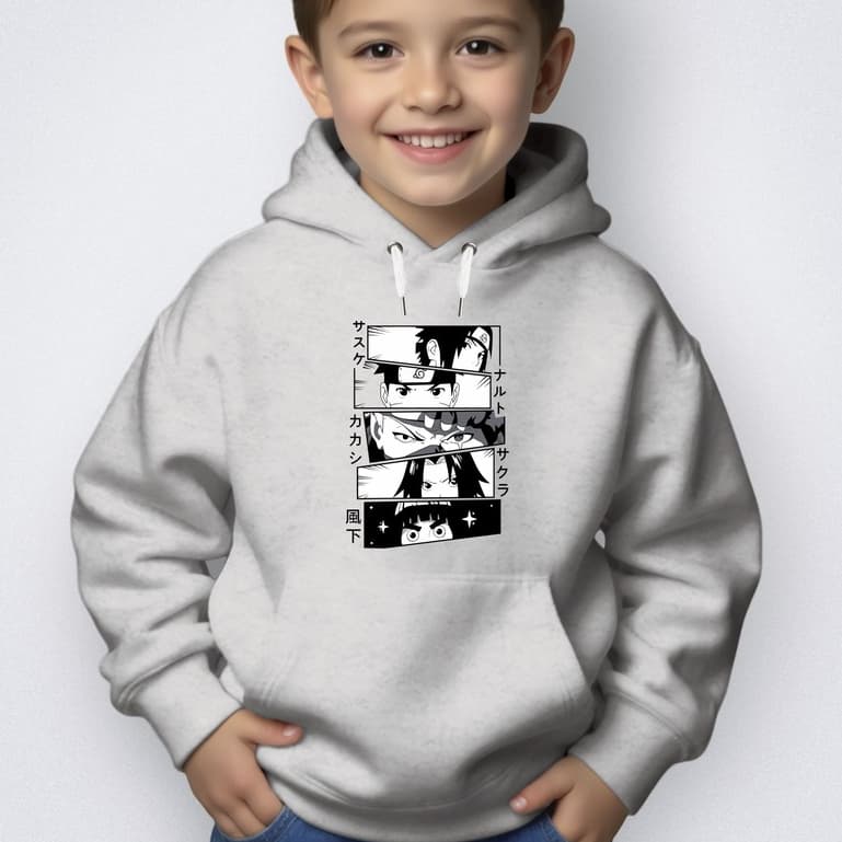 Blusa Moletom Infantil Canguru Capuz Menino Na Ru To Anime Gola Careca Infância Manga