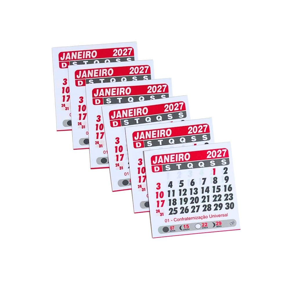 500 Bloquinhos de Calendário 7,5 x 7,5 Cm 2027 Para Imã De Geladeira Destacado e a Pronta Entrega