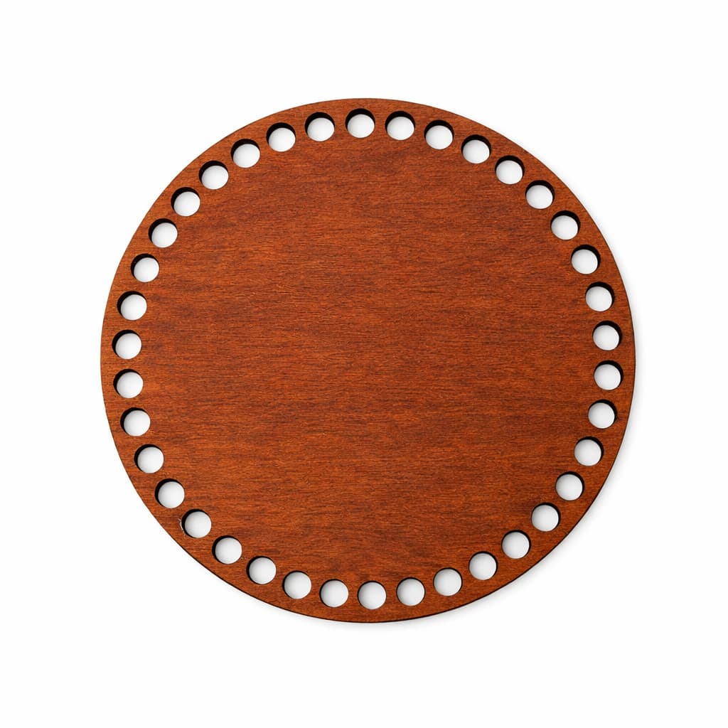 Base em MDF na COR Mogno Redonda para Cestos e Bandejas