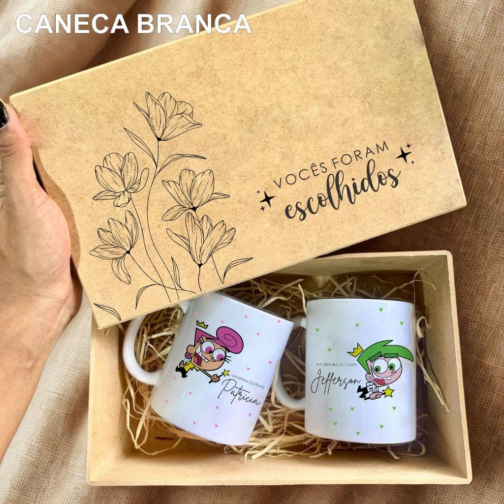 Kit Personalizado ENVIO EM 24h Canecas Luxo Para Padrinhos Batizado