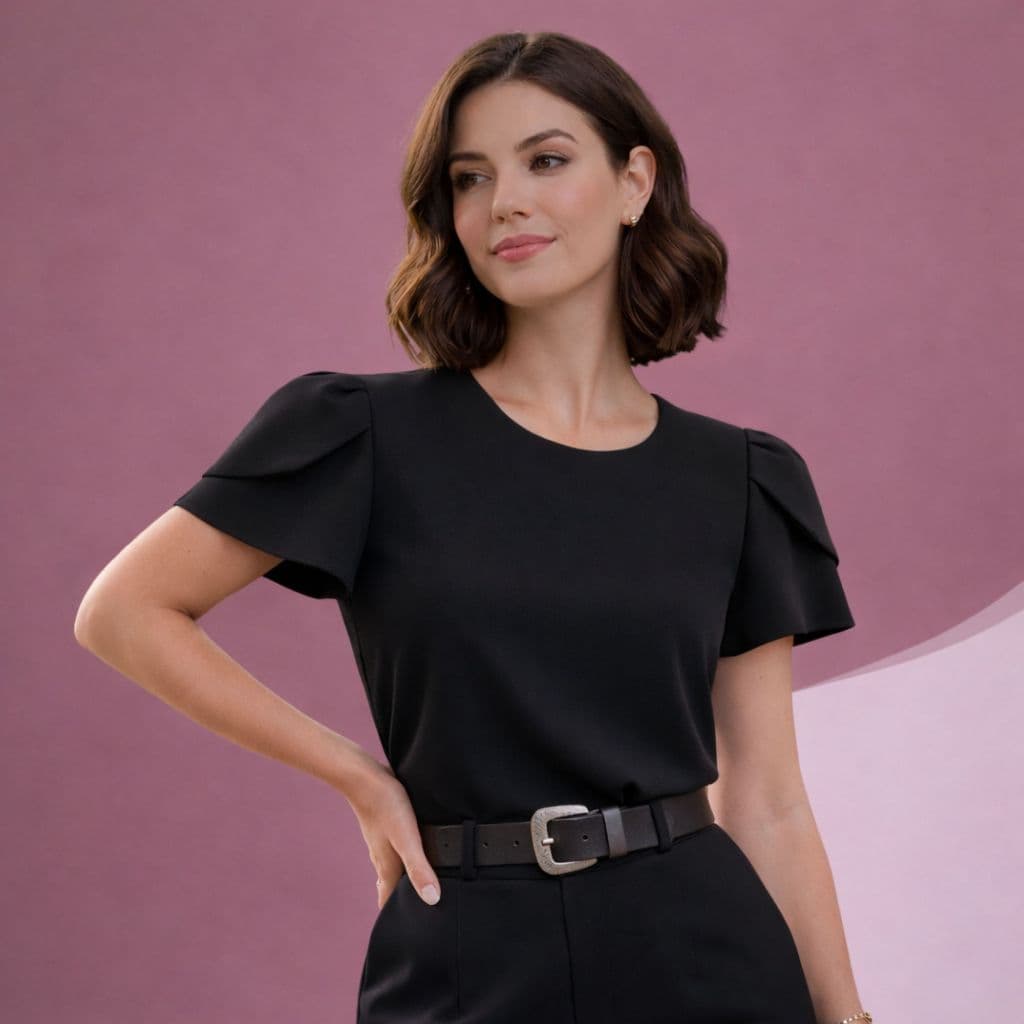 Blusa Feminina do M ao G3 Duna Lisa Manga Tulipa Megan Elegante Social Confortável Bufante