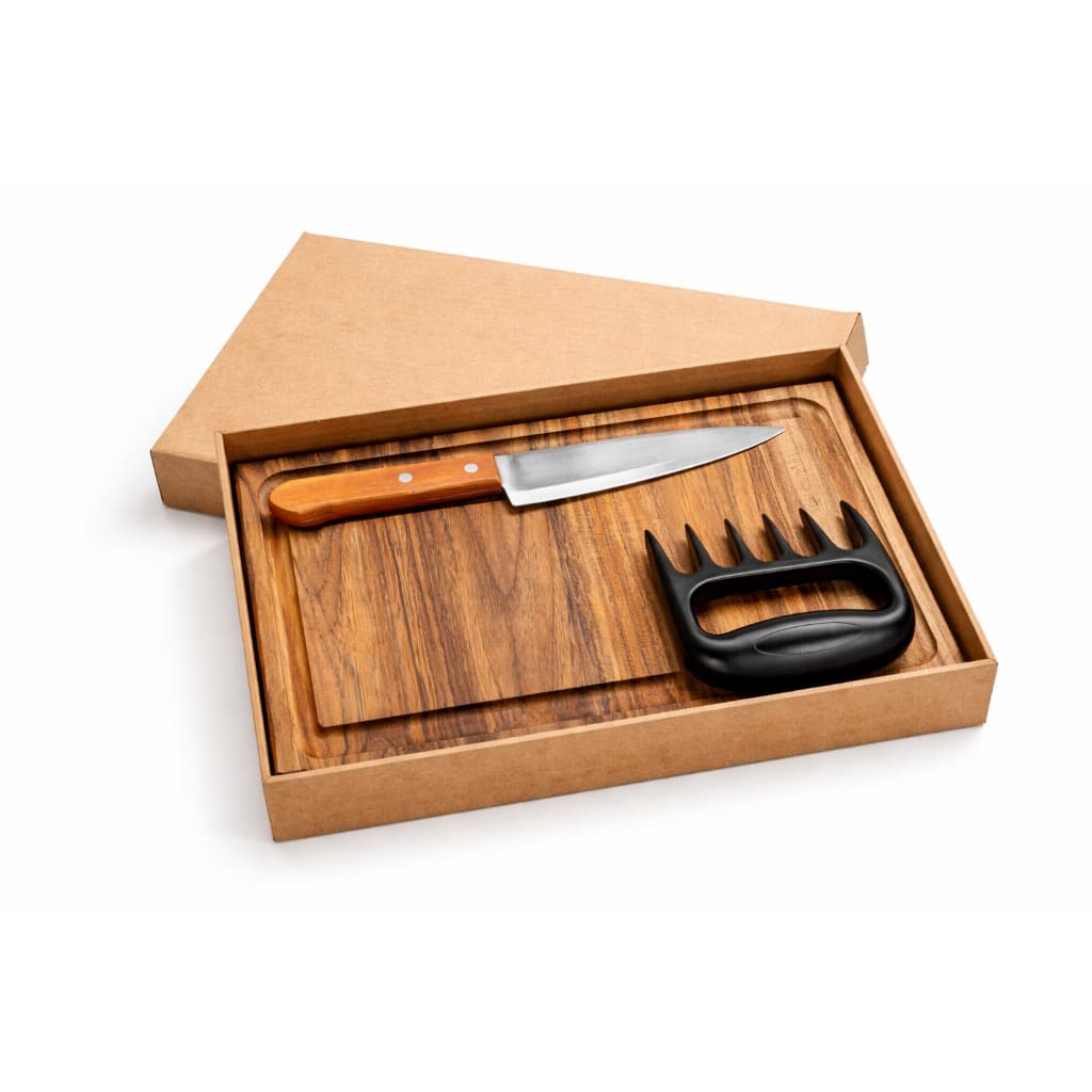 Kit Churrasco Tabua Pequena com Garra e Faca Personalizada