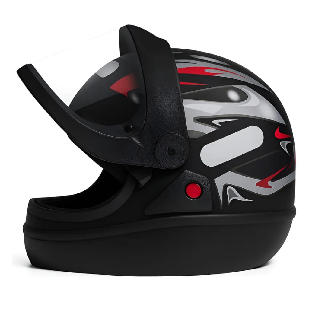 Capacete Moto Masculino San Marino Grafic Automático Preto Brilhante