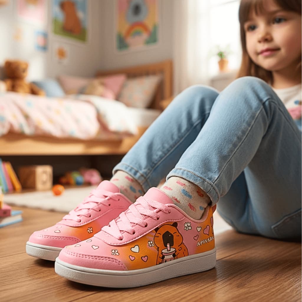 Tênis Feminino Infantil Sapato Escolar de Menina Confortável Macio e Leve Ideal Para Escola