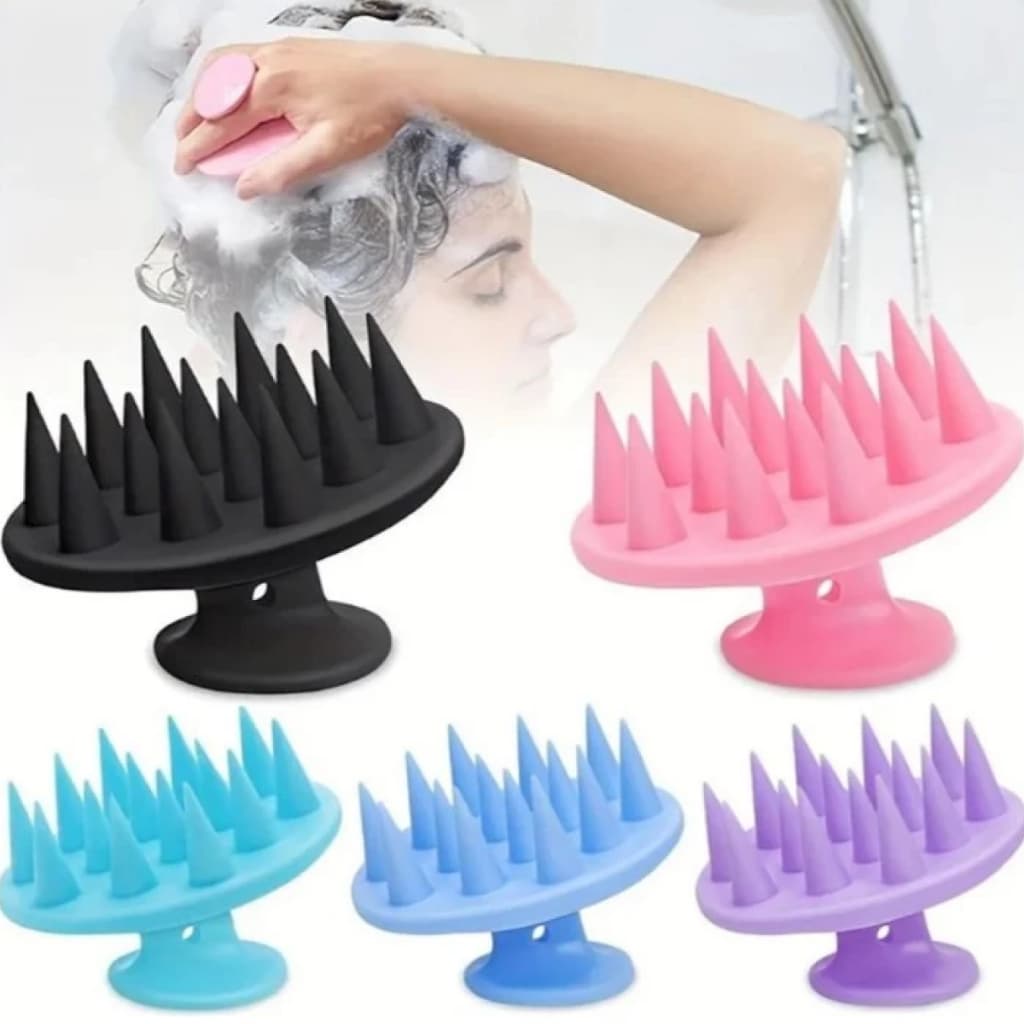Massageador Capilar de Silicone Beauty Flash Escova Massageadora Couro Cabeludo Banho Cabelo Shampoo