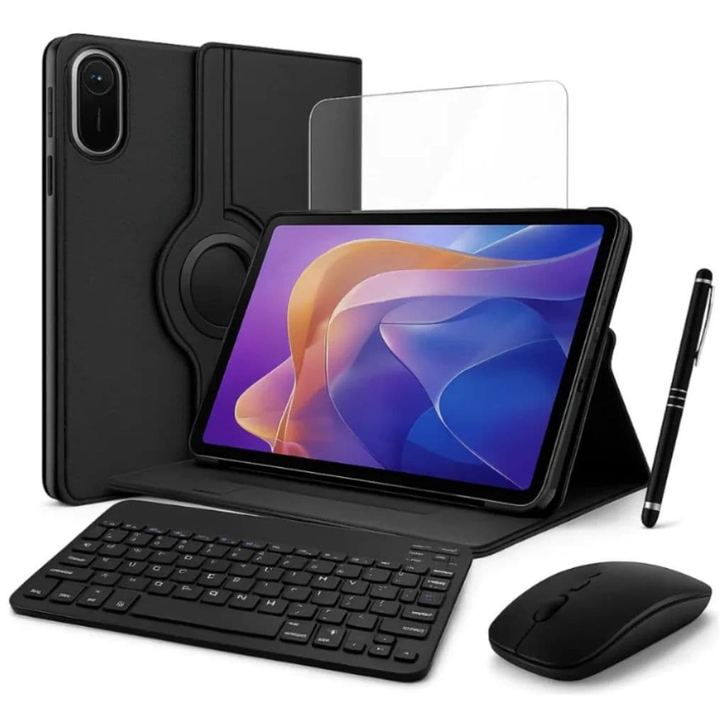 Kit Capa Case Giratoria P/ Tab pad 2 11° pol + Película de Vidro + Caneta Touch c/ mouse e teclado