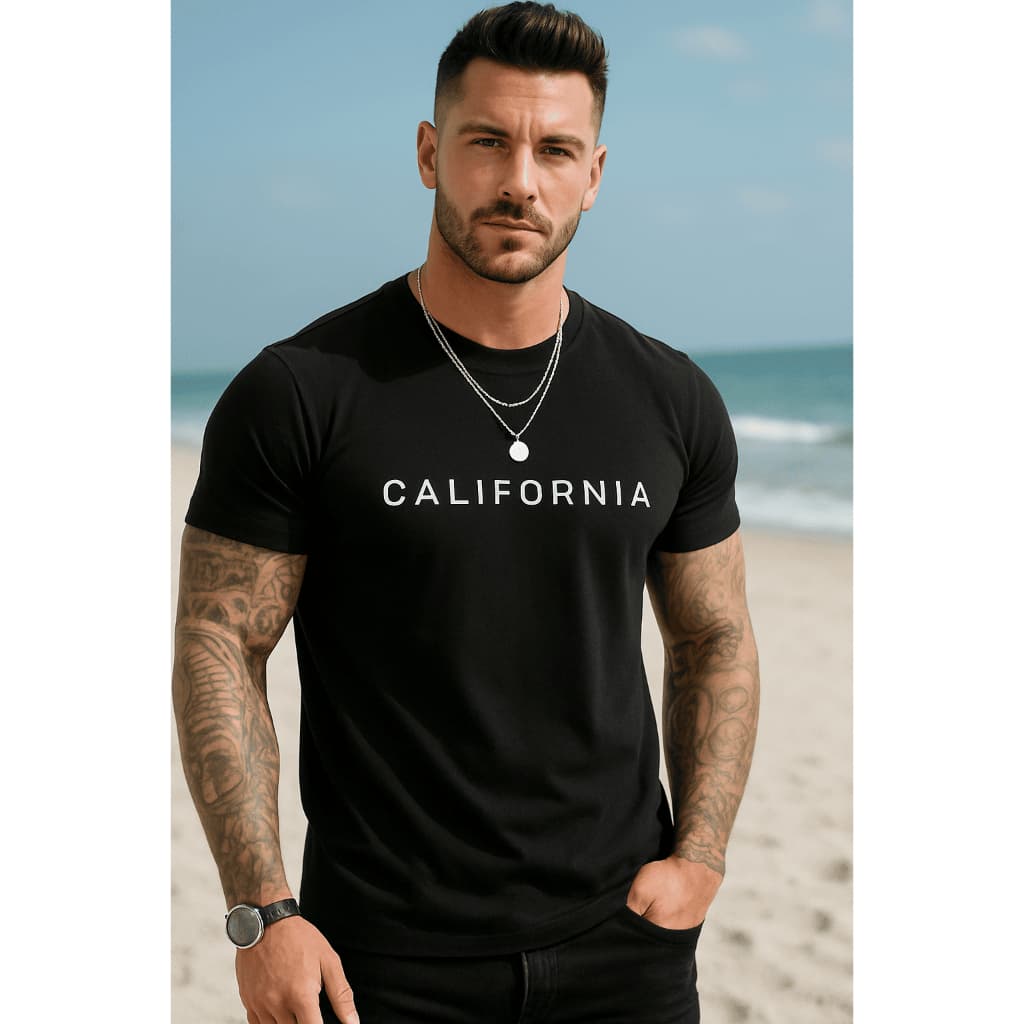 Camiseta Casual 100% Algodão Premium Califórnia