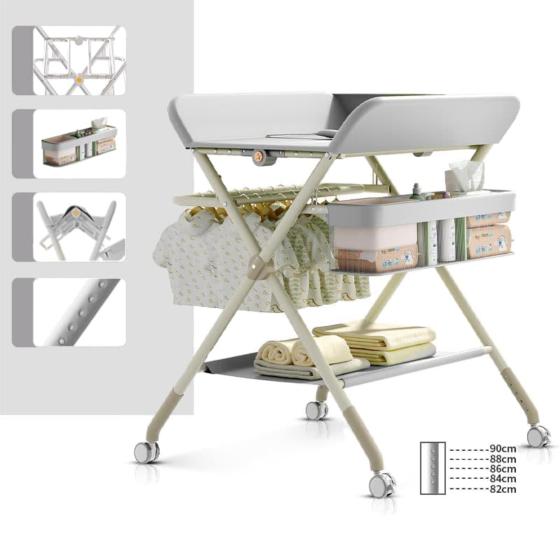 Trocador de Fralda Anatômico Luxo Para Bebê Com Cabides e cestas de armazenamento 30kg P17
