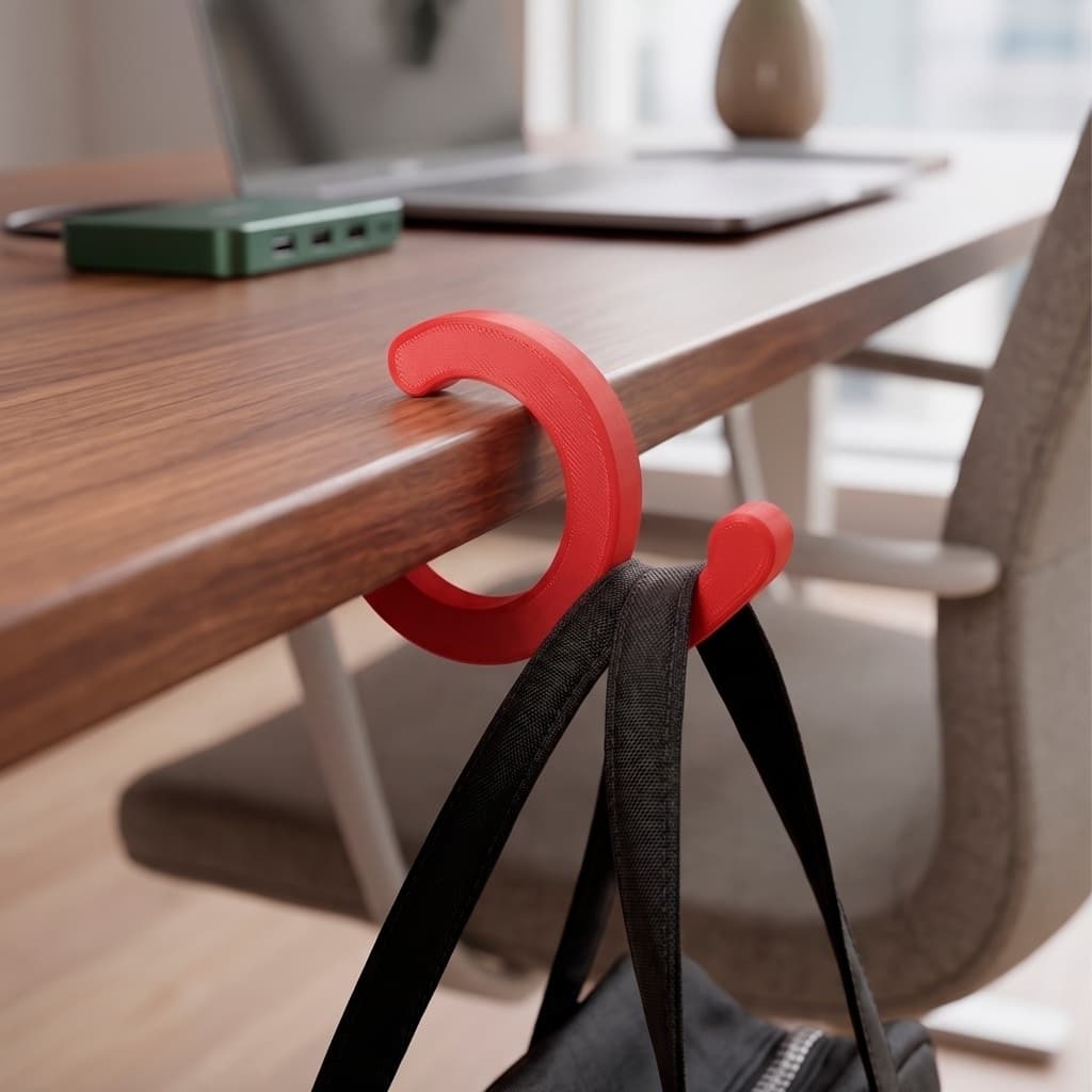 Kit 3 Ganchos Suporte De Mesa Para Organização Portátil e Resistente Para Bolsas e Mochilas