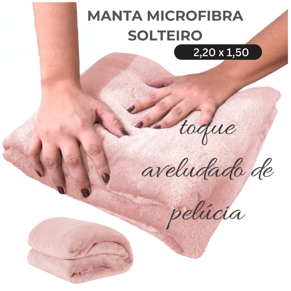 Manta Solteiro Microfibra Cobertor Macia Toque Aveludado Várias Cores