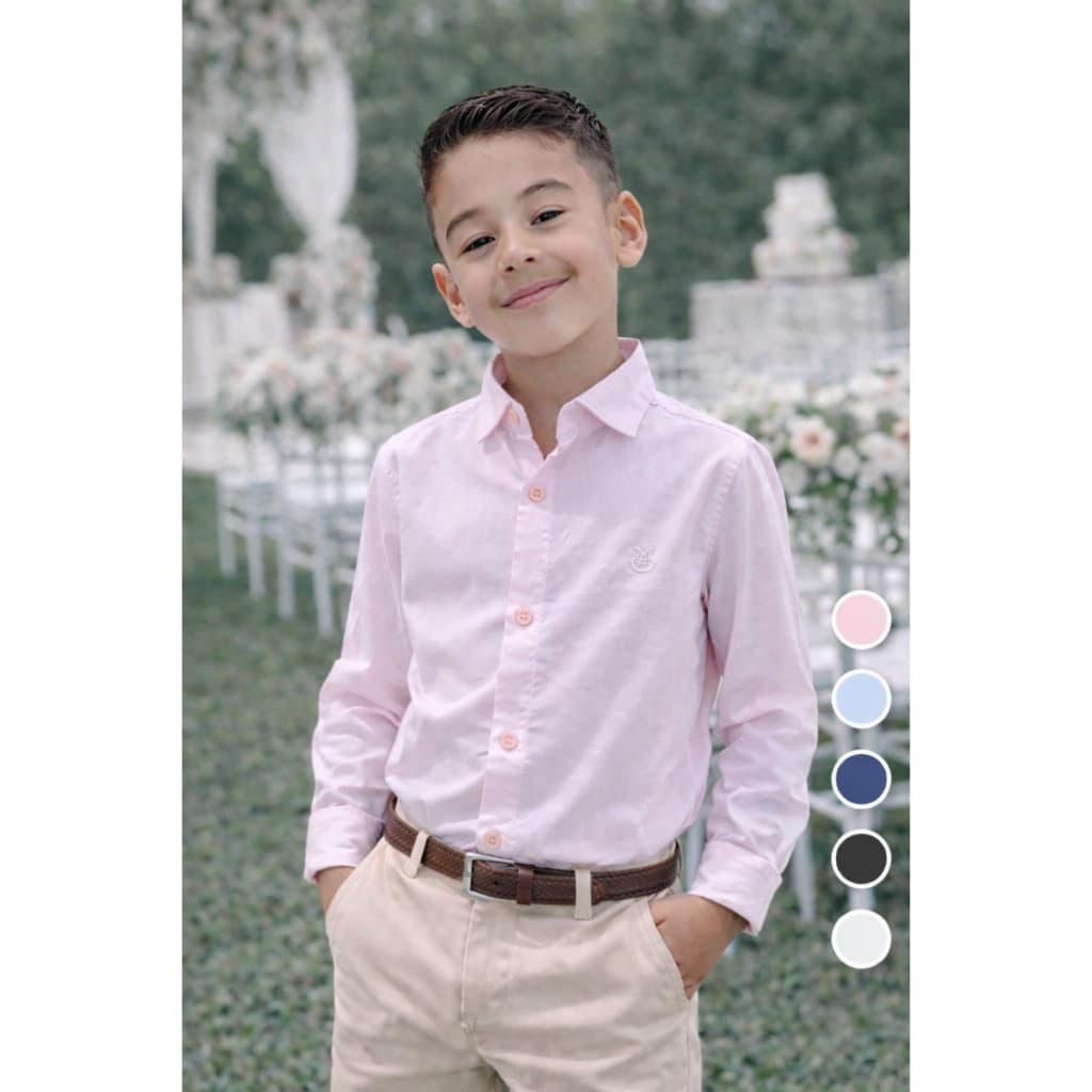 CAMISA SOCIAL INFANTIL/JUVENIL MENINO/MASCULINA MANGA LONGA, MODELAGEM SLIM, TECIDO PREMIUM . TAMANHO 1 AO 16