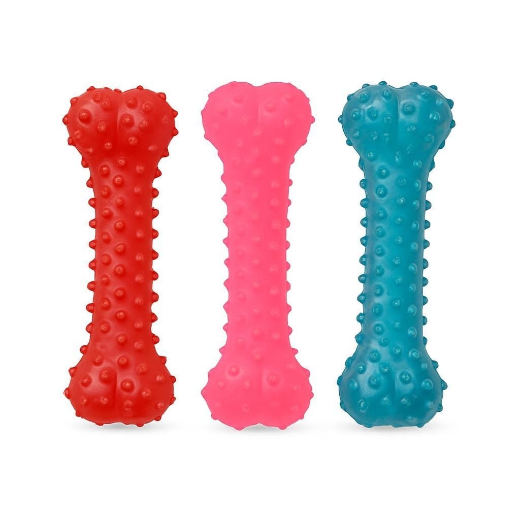 Brinquedo Mordedor Osso para Cachorro com Textura Massageadora Pet Colorido