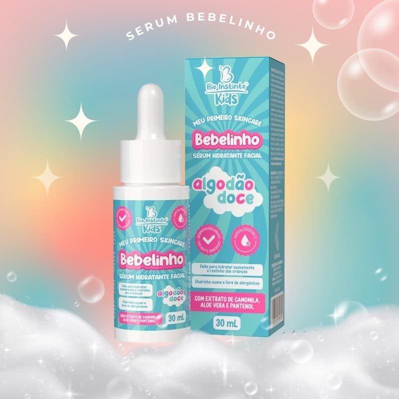 Sérum Facial Hidratante Bebelinho Algodão Doce Bio Instinto Kids 30ml