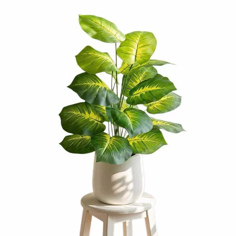 Planta artificial grande 70cm 18 folhas decoração sala casa planta verde realista sem vaso