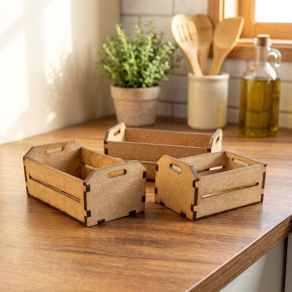 Kit 20 Mini Caixote Lembrancinhas MDF Decorativo 9x5x4,5cm em 3mm