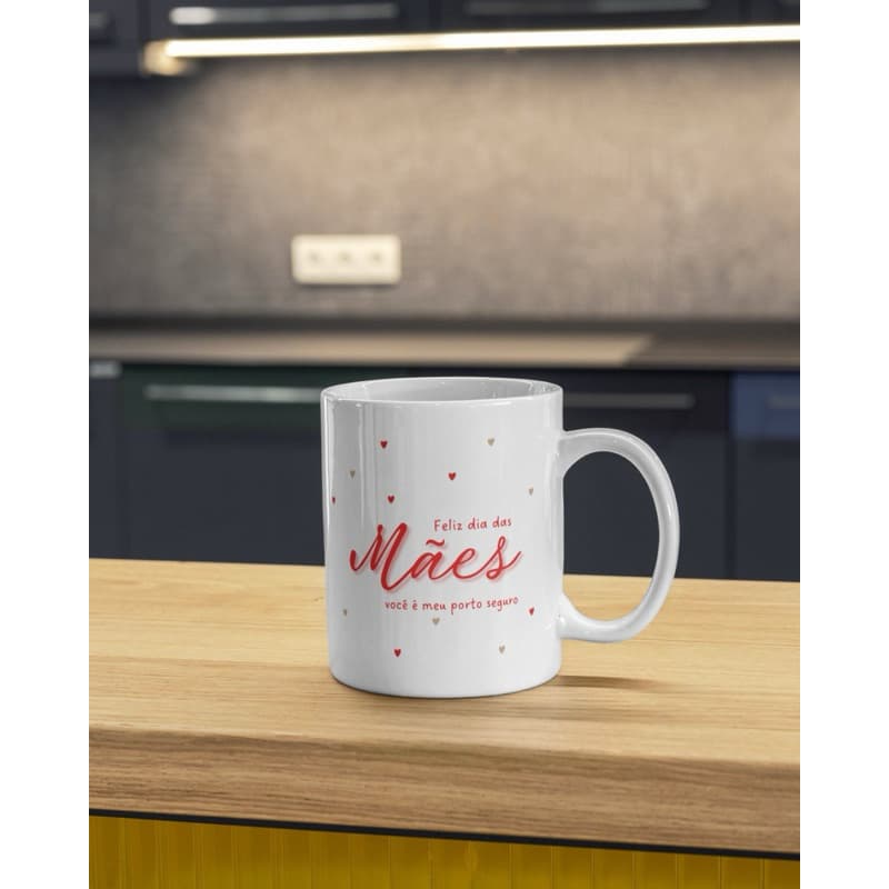 Caneca Personalizada com Foto Dia das Mães “Mãe Você é Meu Porto Seguro” Presente Emocionante
