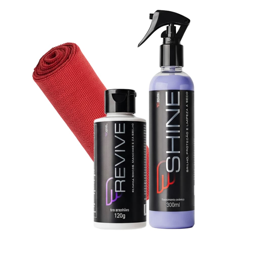 HOUSE OF MOTORS KIT SHINE REVESTIMENTO REVIVE TIRA RISCOS PROTEÇÃO PINTURA HIDROFÓBICO