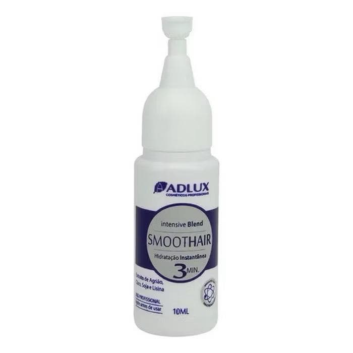 AMPOLA SMOOTHAIR HIDRATAÇÃO EM 3 MINUTOS ADLUX 10ML RECONSTRUÇÃO MANUTENÇÃO CAPILAR
