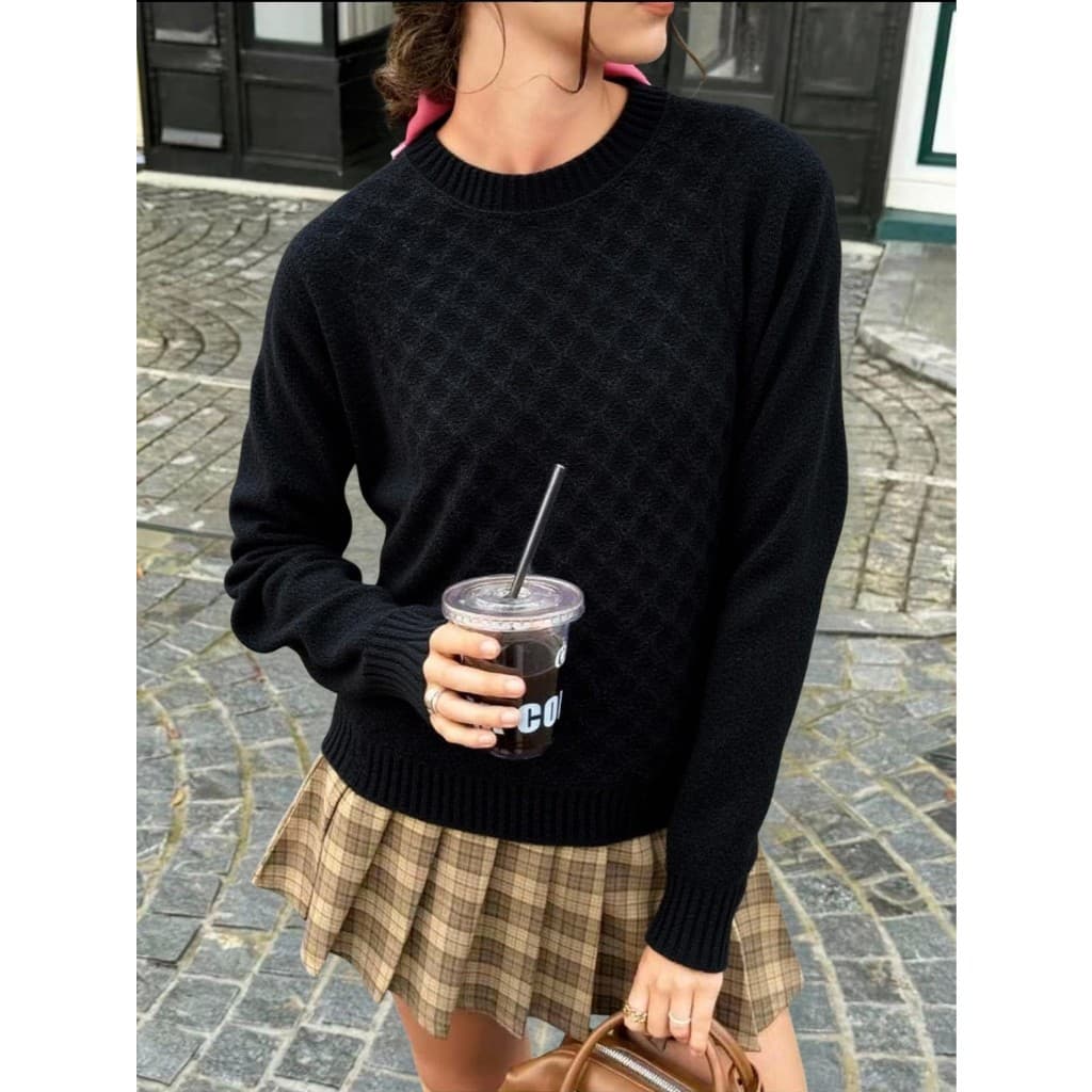 Blusa Mohair (angorá) Blusa Manga Longa Feminina Grosso Estampada Lisa Feriado Férias Escritório Diário Outuno Inverno