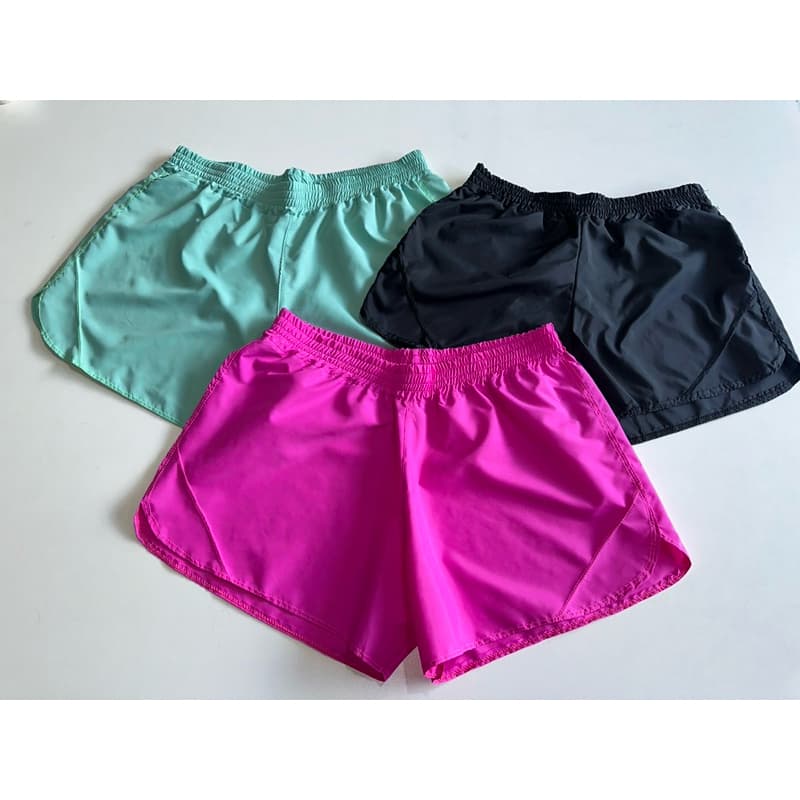 KIT 3 short tactel feminino short praia corrida caminhada soltinho confortável secagem rápida tectel