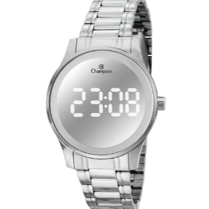Relógio De Pulso Digital Champion Com Correia De Aço Inoxidável Cor Prateado Ch40115q