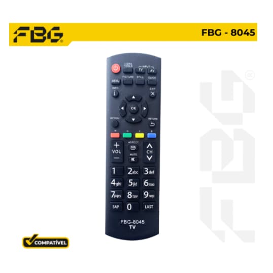 Controle Remoto Para TV Panasonic LED LCD Plasma - FBG-8045