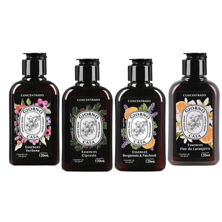 Limpador Concentrado Perfumador Giorno Casa 120ml l Flor de Laranjeira, Verbena, Cipreste e Bergamota & Patchouli