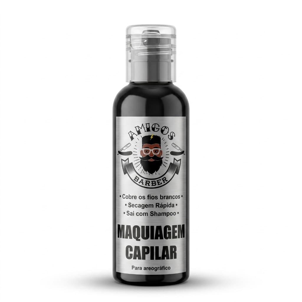 Tinta Aerógrafo Capilar Preto Cobre Fios Brancos Barba Cabelo Profissional Secagem Rápida
