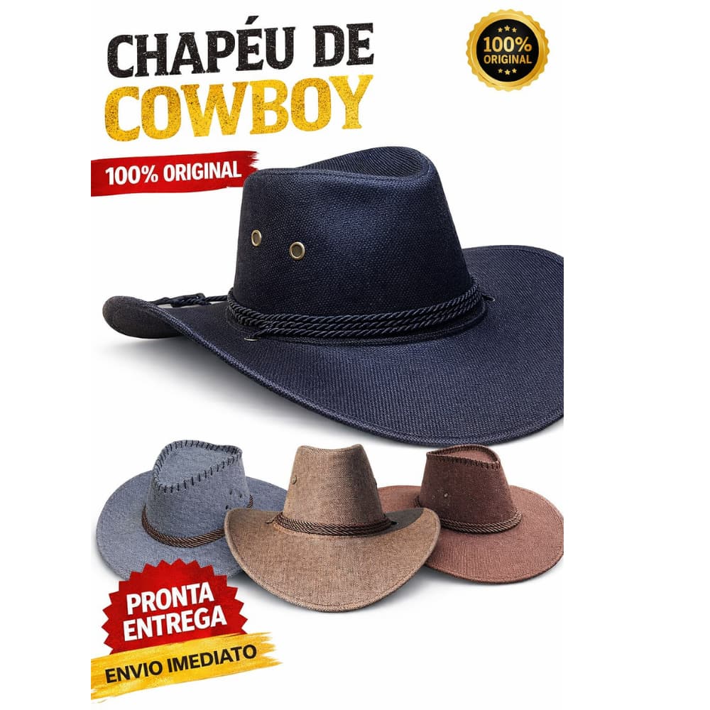 Chapéu Country Cowboy Americano Modelo Clássico Em tecido Varias Cores