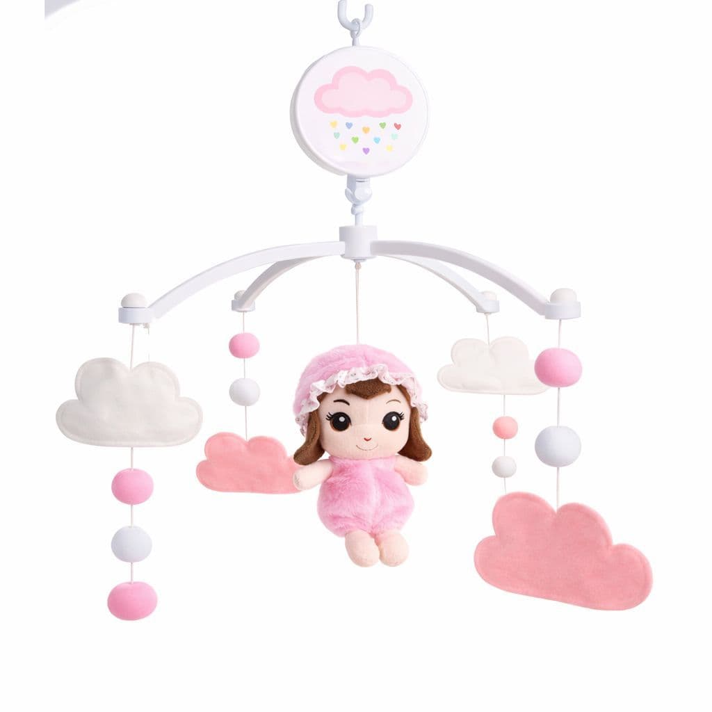 M贸bile M煤sical e Girat贸rio Nuvem Boneca Bonequinha Menina