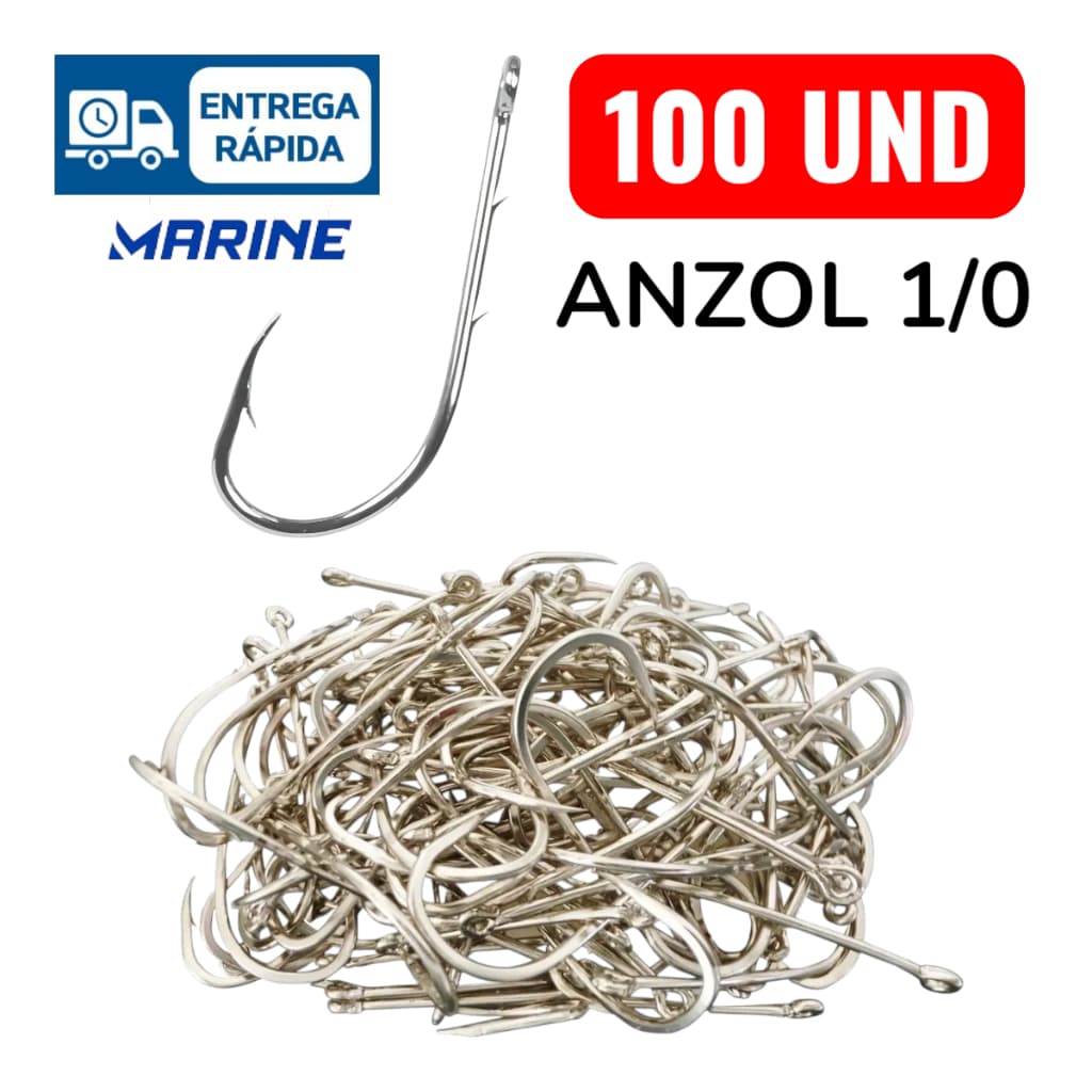 Anzol Marine Sports Super Strong 1/0 ao 3/0 - 100 unidades