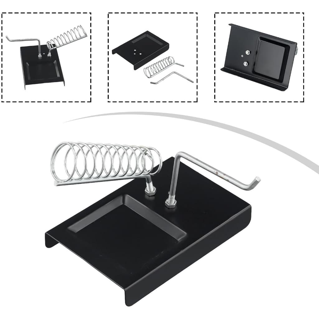 Suporte de ferro de solda de liga com suporte de metal resistente ao calor para caneta de solda e para fio de estanho –