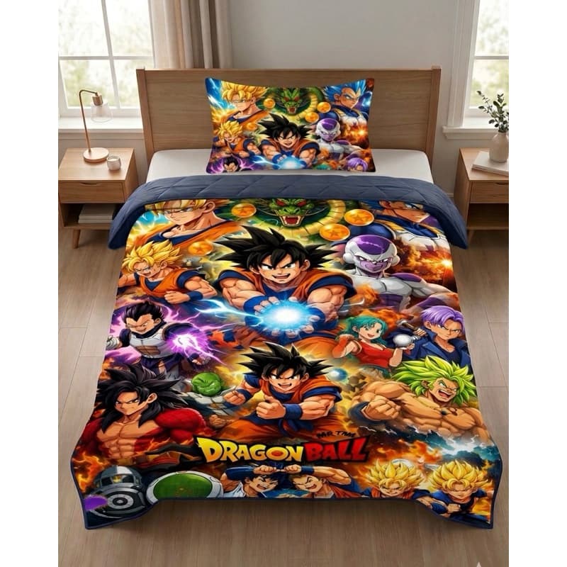 ENVIO IMEDIATO Edredom Solteiro DragonBall 3 peças
