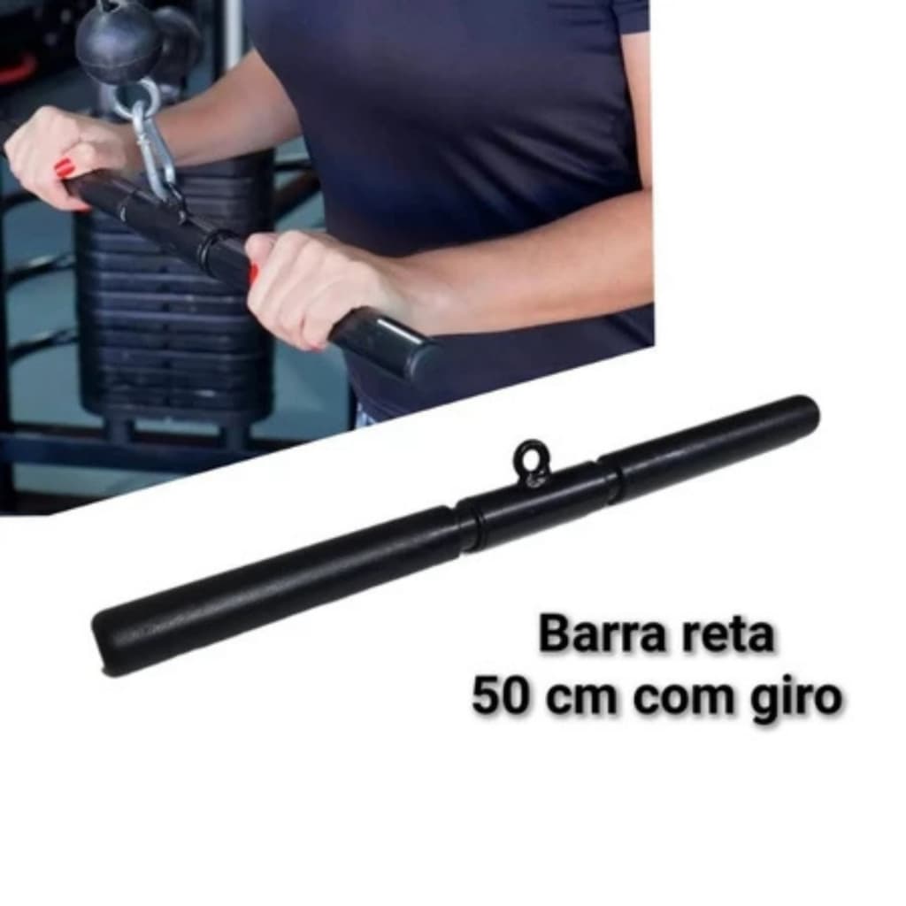 Puxador Barra Reta Crossover Triceps Pulley Giratória