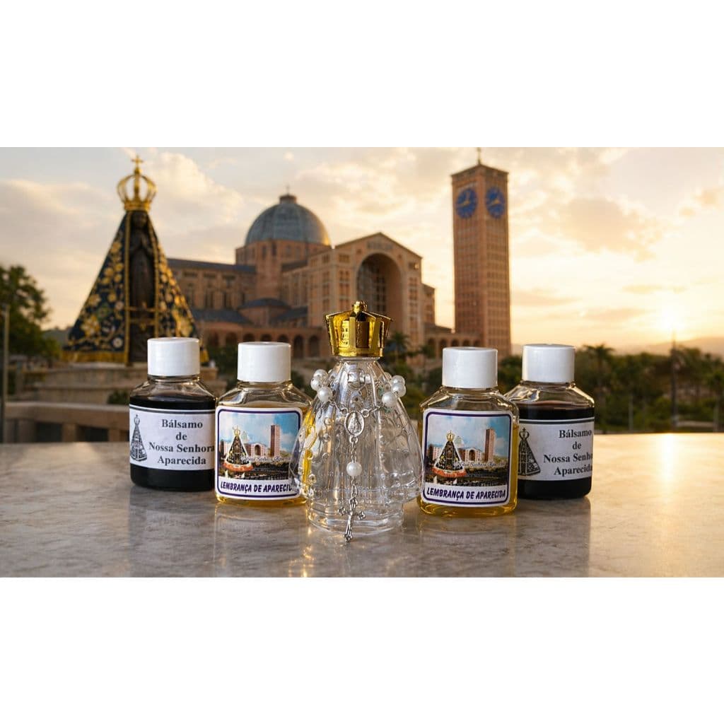 Kit Religioso Nossa Senhora Aparecida – Balsamo, Óleo Ungido e Sal Grosso Consagrado | Lembrança