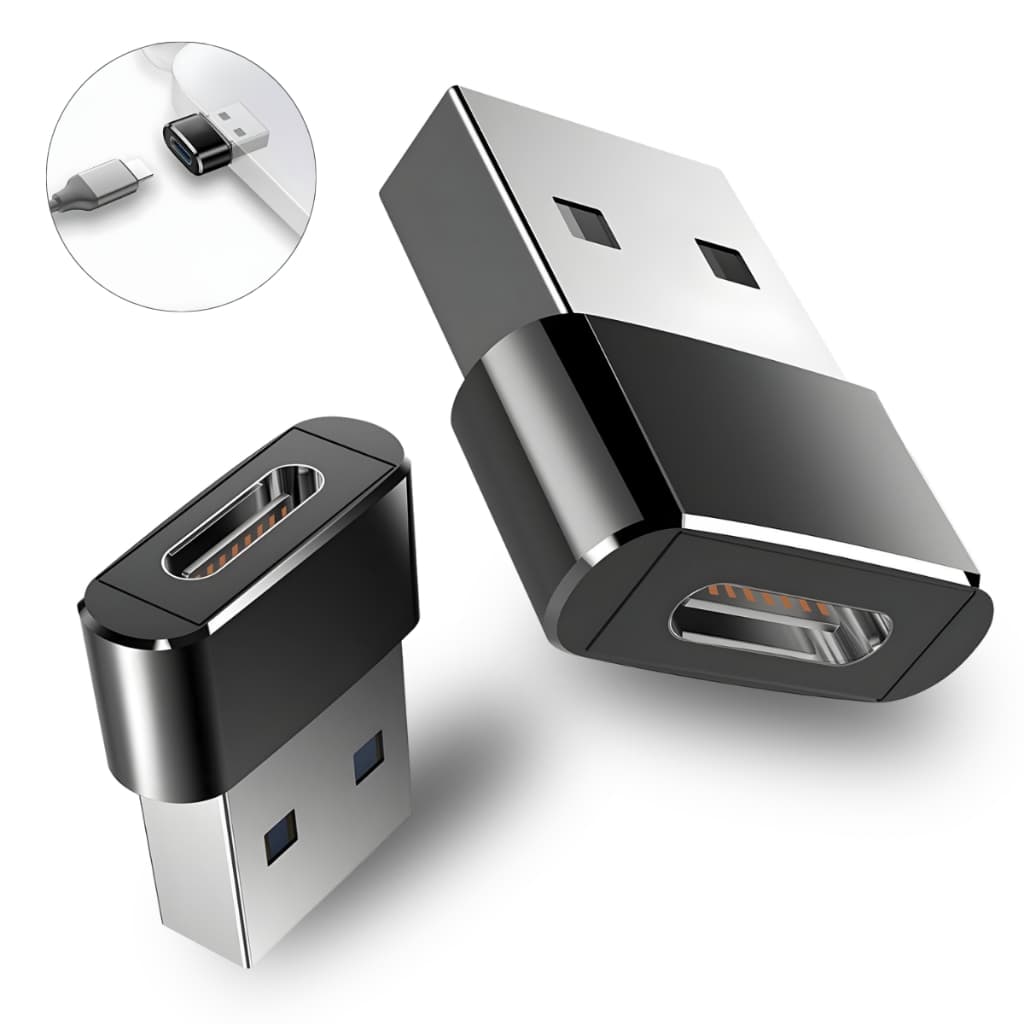 Adaptador OTG USB Tipo C Fêmea Para USB A Macho Alumínio