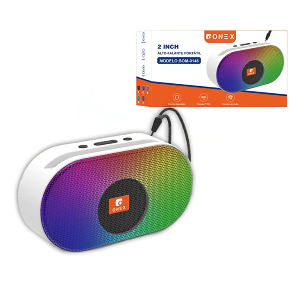 ONEX Altifalante Alto Falante Bluetooth Portátil TWS Função de Chamada Ideal para Festa e Uso Diário