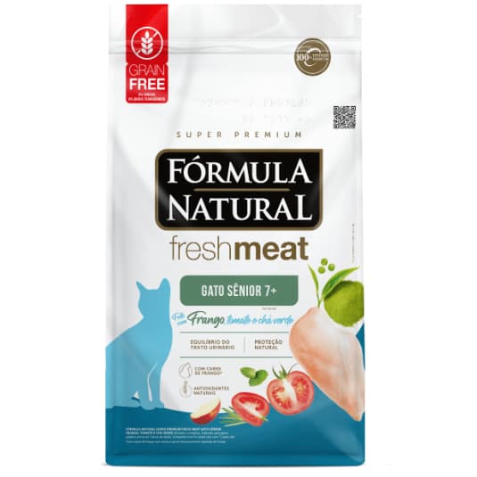 Ração Fórmula Natural Fresh Meat Gato Sênior 7+ Frango, Tomate e Chá Verde 1 kg