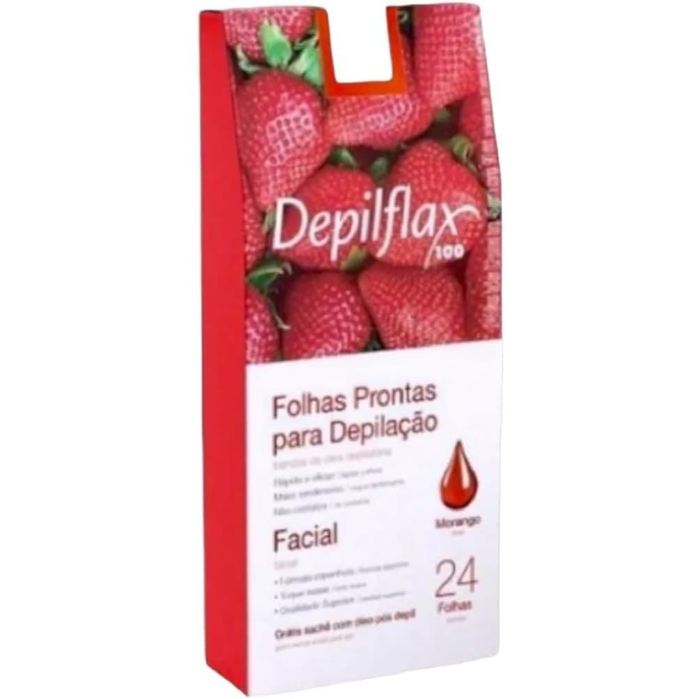 Folhas Prontas para Depilação Facial Morango Depilflax