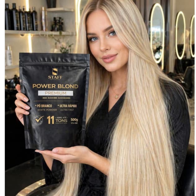 Pó Descolorante Power Blond Staff 500g Abre Até 11 Tons Com Plex
