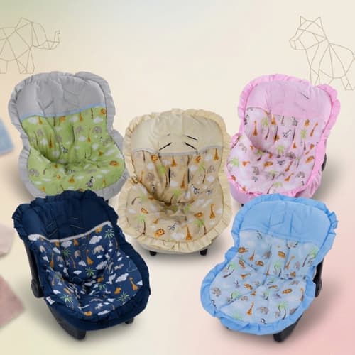 Capa de Bebê Conforto Acolchoada + Protetores de Cinto Várias Estampas Menino/Menina