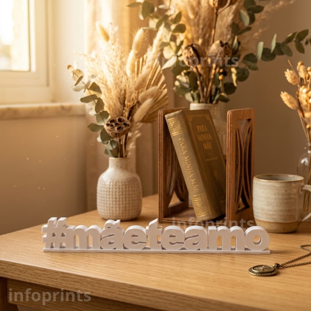Letreiro Decorativo 3D #mãeteamo - Dia das Mães