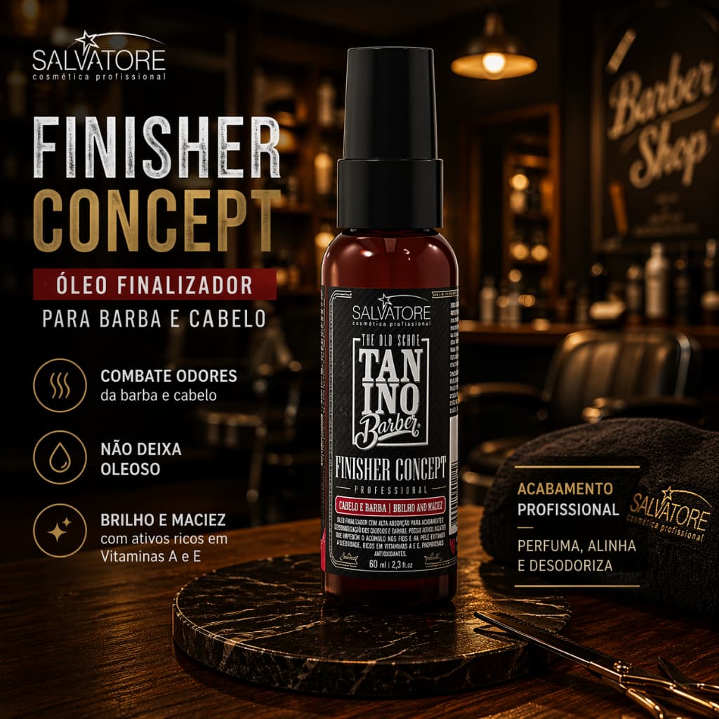 Óleo Finalizador Barba e Cabelo Salvatore Finisher Concept 60ml Anti Odor Não Oleoso