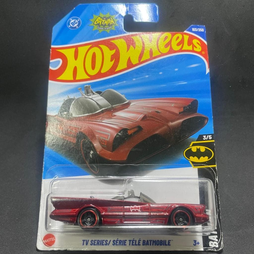 HOT WHEELS TV SERIES / SÉRIE TÉLÉ BATMOBILE ORIGINAL 1:64 MINIATURA CARRINHO COLECIONÁVEIS MATTEL