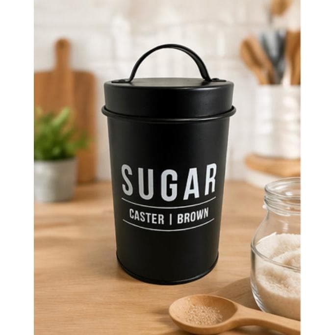 Pote para Açucar de Aço Manhattan Preto 1,2 Litro – Hauskraft