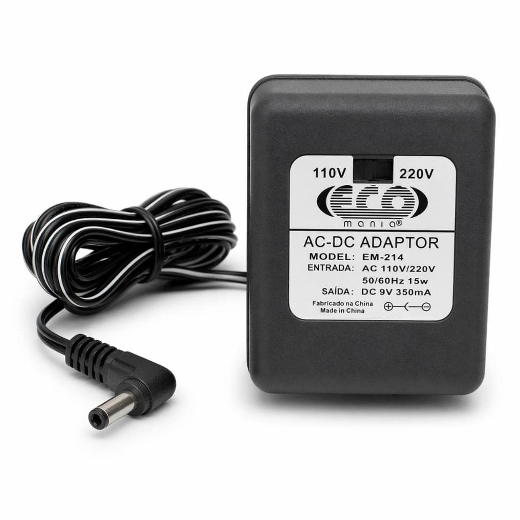 Fonte 9V 350mA Bivolt 110V 220V Adaptador AC DC Plug P4 para Eletrônicos Roteador Brinquedos