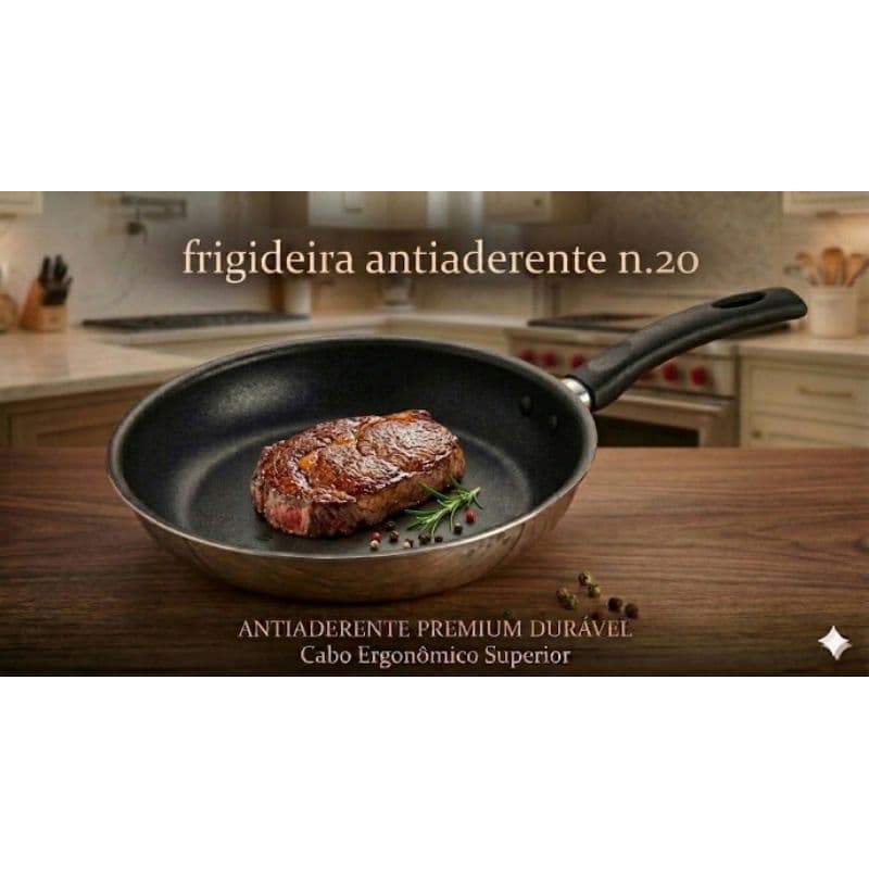 Frigideira Antiaderente Preto interno n.20