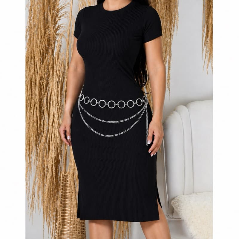 Cinto corrente Argola redonda caida  tamanho único e Plus Size